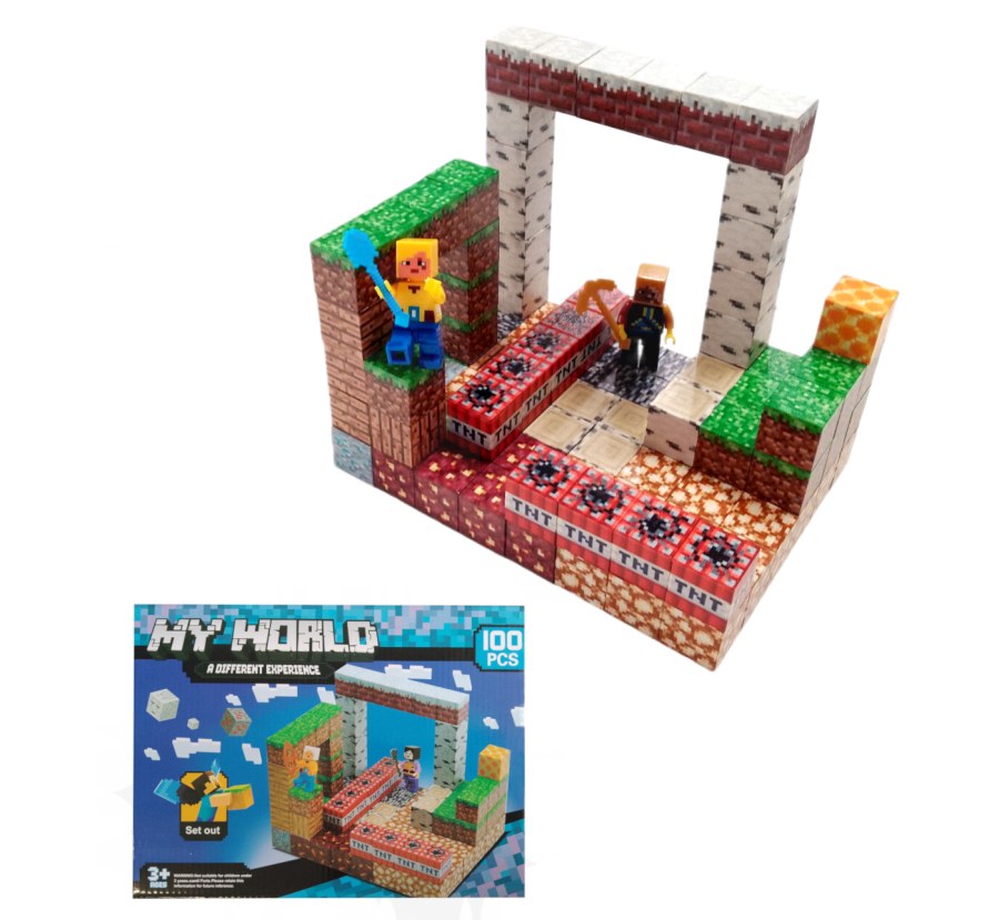 Magnetická stavebnice Minecraft TNT world 100ks - Magnetické stavebnice