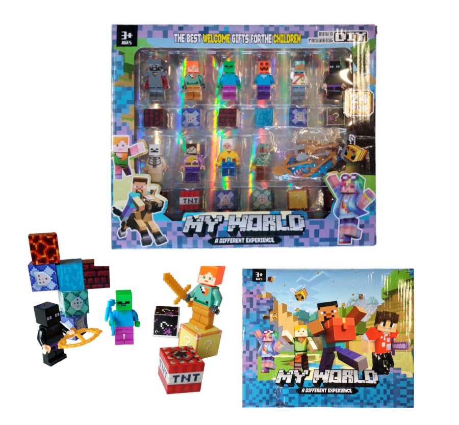 Magnetická stavebnice Minecraft s figurkami 36ks - Magnetické stavebnice