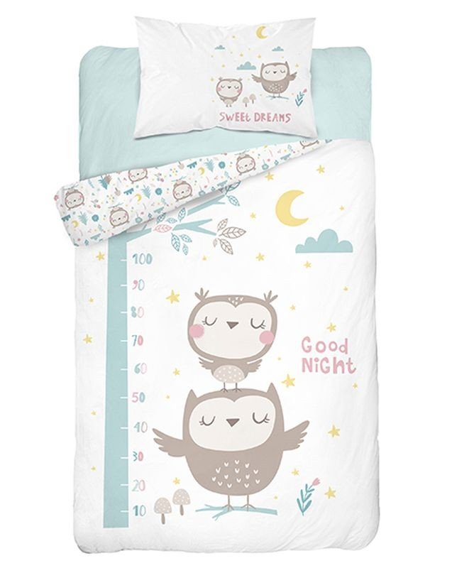 DETEXPOL Bambusové povlečení do postýlky Sovy hnědé Bavlna, Bambus, 100/135, 40/60 cm - Dětské povlečení nelicenční