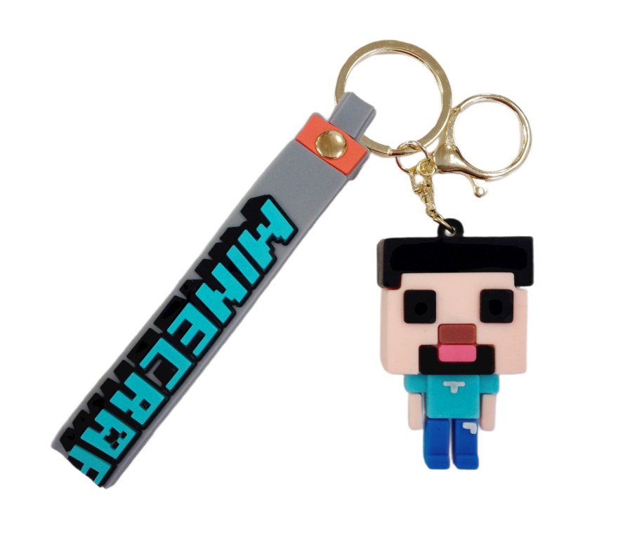 Dětská klíčenka Minecraft Steve s poutkem a karabinou - Přívěšky a klíčenky