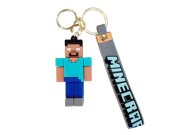 Dětská klíčenka Minecraft Steve Pixel s poutkem a karabinou