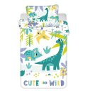 JERRY FABRICS Povlečení do postýlky Dino Cute and wild baby Bavlna, 100/135, 40/60 cm Povlečení do postýlky