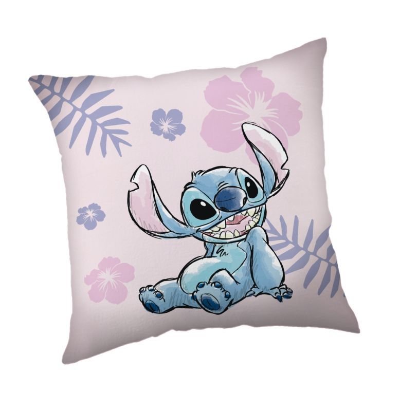 JERRY FABRICS Polštářek Lilo and Stitch Pink Polyester, 40/40 cm - polštářky s výplní