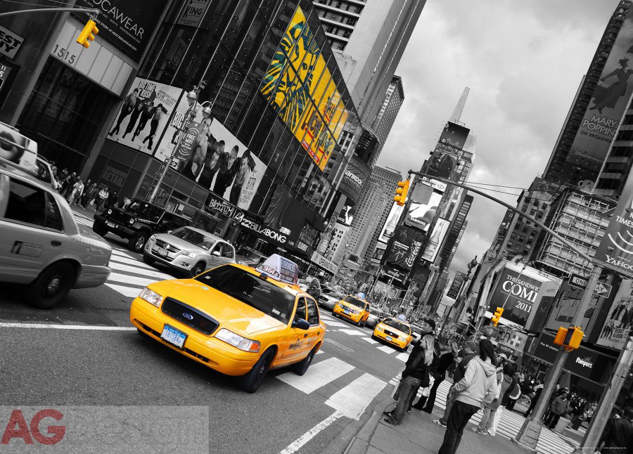 Fototapeta Yellow car FTNM-2626, rozměry 160 x 110 cm - Fototapety vliesové