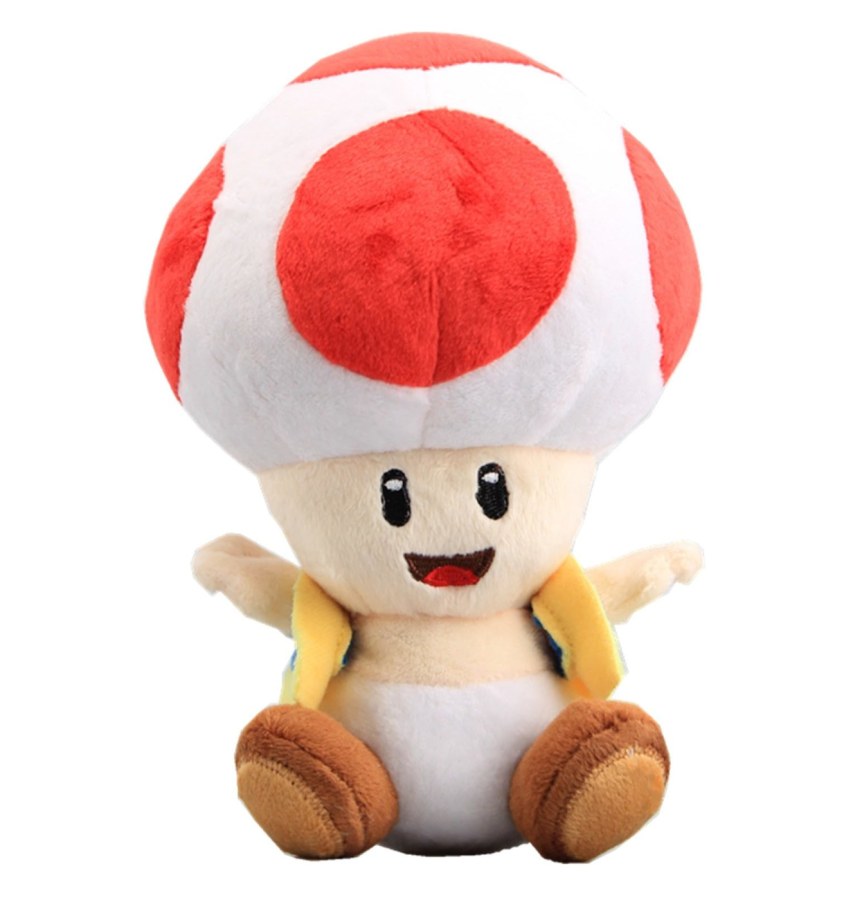 Hračky - Plyšové hračky - Plyšová hračka Super Mario Toad červená houba 17cm Plyšová hračka Super Mario Toad červená houba 17cm - Plyšové hračky