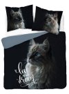 DETEXPOL Francouzské povlečení Kočka Bavlna, 220/200, 2x70/80 cm Povlečení fototisk