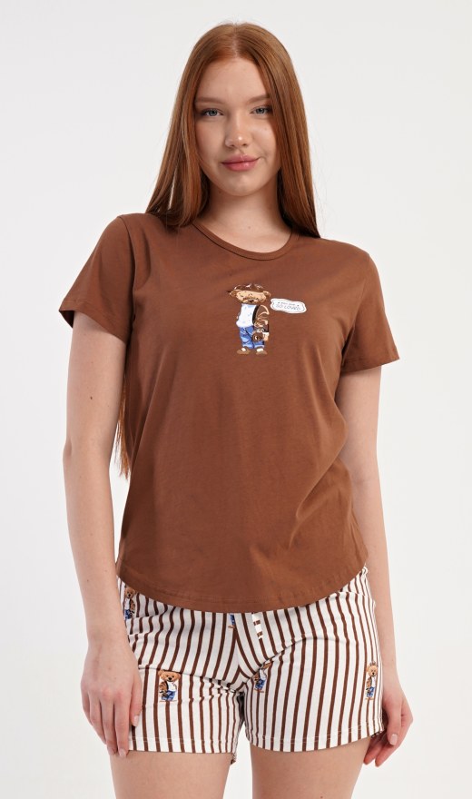 Dámské pyžamo šortky Bear - Dámská pyžama šortky