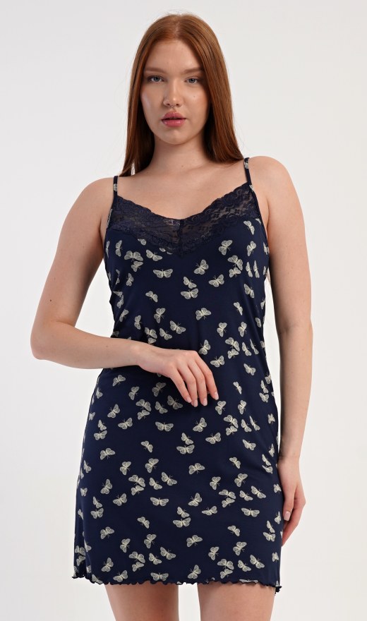 Dámská noční košile na ramínka Motýlci - Dámské noční košile na ramínka