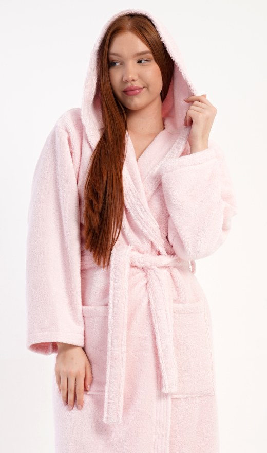 Ženy - Dámské župany - Dámské dlouhé župany - Dámský župan dlouhý s kapucí Michaela Dámský župan dlouhý s kapucí Michaela - Dámské dlouhé župany