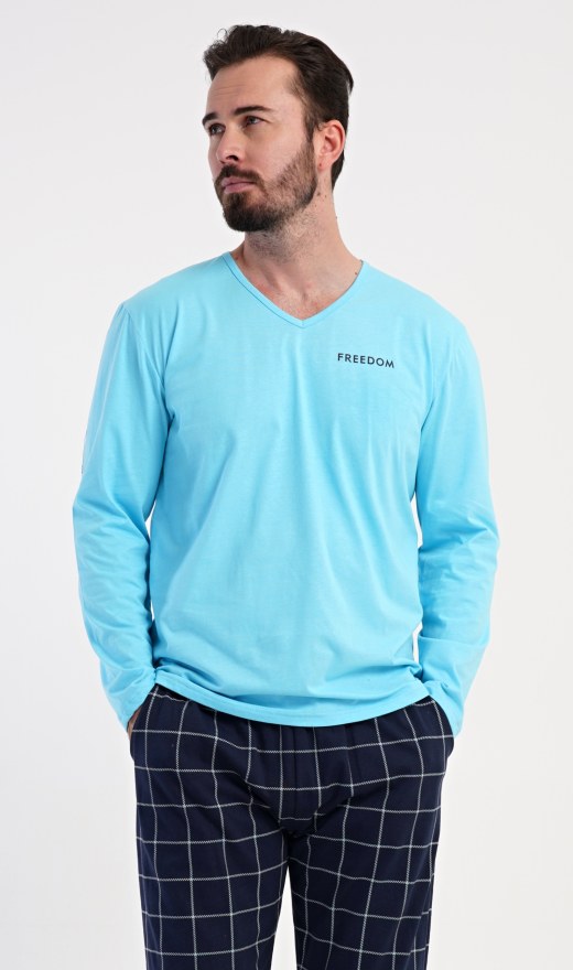 Pánské pyžamo dlouhé Freedom - Pánská pyžama s dlouhým rukávem