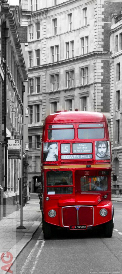 Fototapeta London bus FTNV-2898, rozměry 90 x 202 cm - Fototapety vliesové