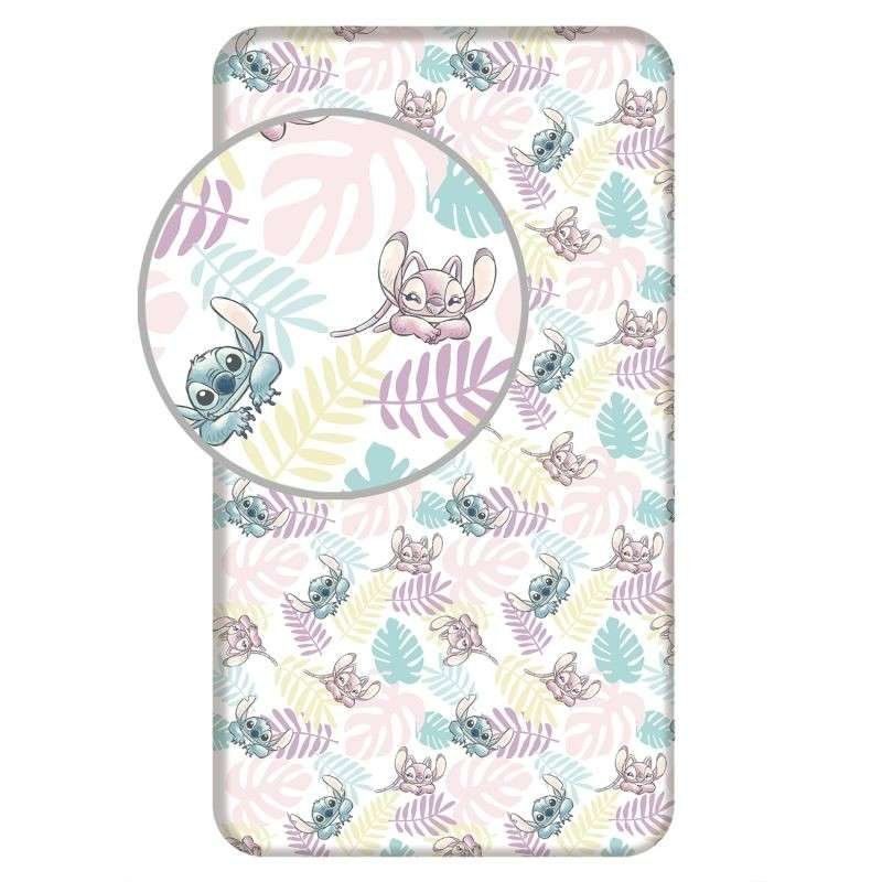 Prostěradla - Licenční prostěradla - JERRY FABRICS Prostěradlo Lilo and Stitch Leaves Bavlna, 90/200 cm JERRY FABRICS Prostěradlo Lilo and Stitch Leaves Bavlna, 90/200 cm - Licenční prostěradla