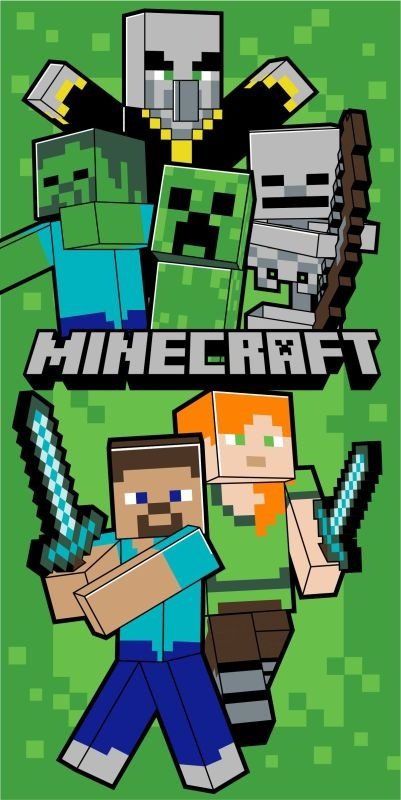 JERRY FABRICS Osuška Minecraft Lets Survive Bavlna - Froté, 70/140 cm - plážové osušky