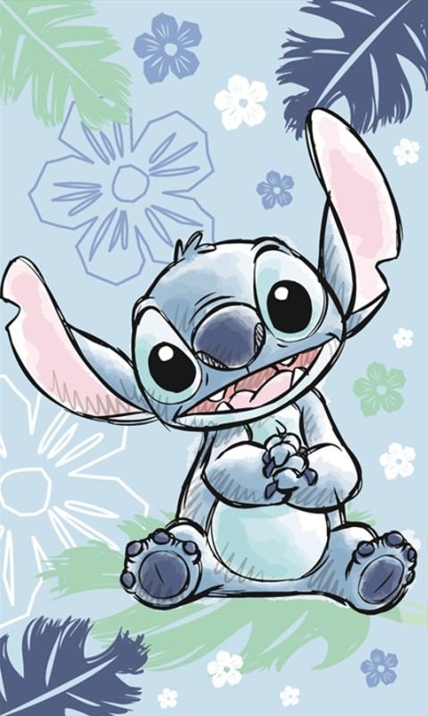 JERRY FABRICS Dětský ručník Lilo and Stitch Ohana blue Bavlna - Froté, 50/30 cm - Osušky,ručníky, ponča, župany