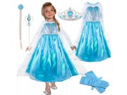 Dětský kostým ELSA s flitry a doplňky 110-116 M