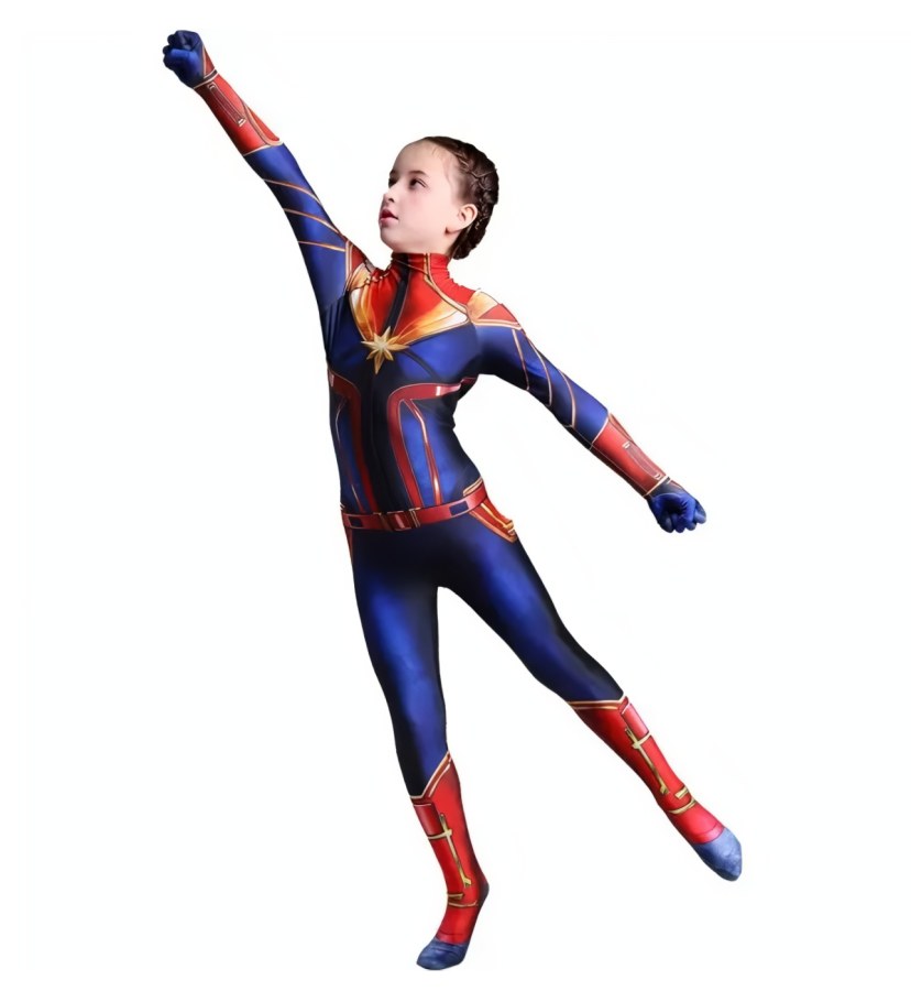 Párty a karneval - Dětské kostýmy - Dětský kostým Superhrdinka Captain Marvel 122-134 L Dětský kostým Superhrdinka Captain Marvel 122-134 L - Dětské kostýmy