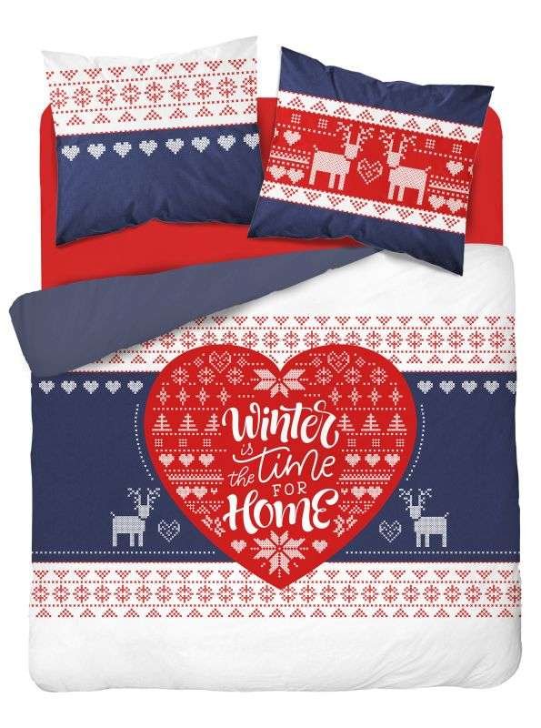 DETEXPOL Francouzské Vánoční povlečení Sobíci Bavlna, 220/200, 2x70/80 cm - Povlečení klasické vzory