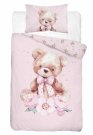 DETEXPOL Povlečení do postýlky Medvídek mašle Bavlna, 100/135, 40/60 cm