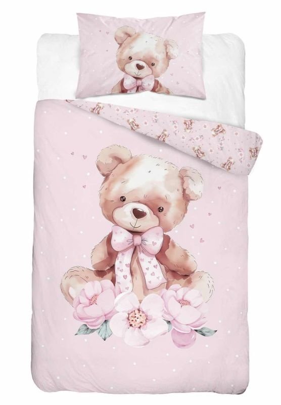 DETEXPOL Povlečení do postýlky Medvídek mašle Bavlna, 100/135, 40/60 cm - Povlečení do postýlky