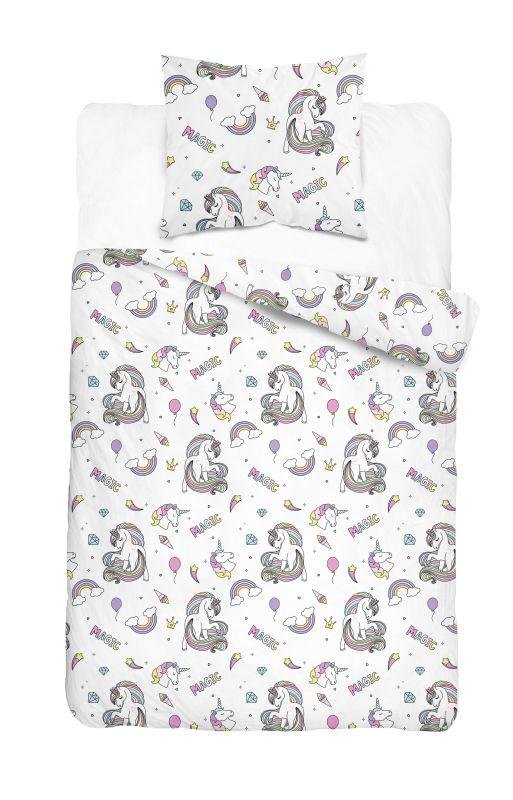 DETEXPOL Povlečení XOXO Jednorožci Bavlna, 140/200, 70/80 cm - Dětské povlečení nelicenční