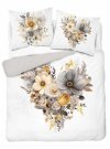 DETEXPOL Francouzské povlečení Květy heart gold Bavlna, 220/200, 2x70/80 cm