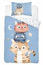DETEXPOL Povlečení do postýlky Kočičky Blue Bavlna, 100/135, 40/60 cm Povlečení do postýlky