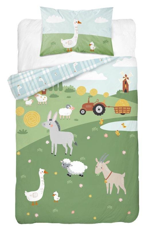 DETEXPOL Bambusové povlečení do postýlky Zvířátka z farmy A Bavlna, Bambus, 100/135, 40/60 cm