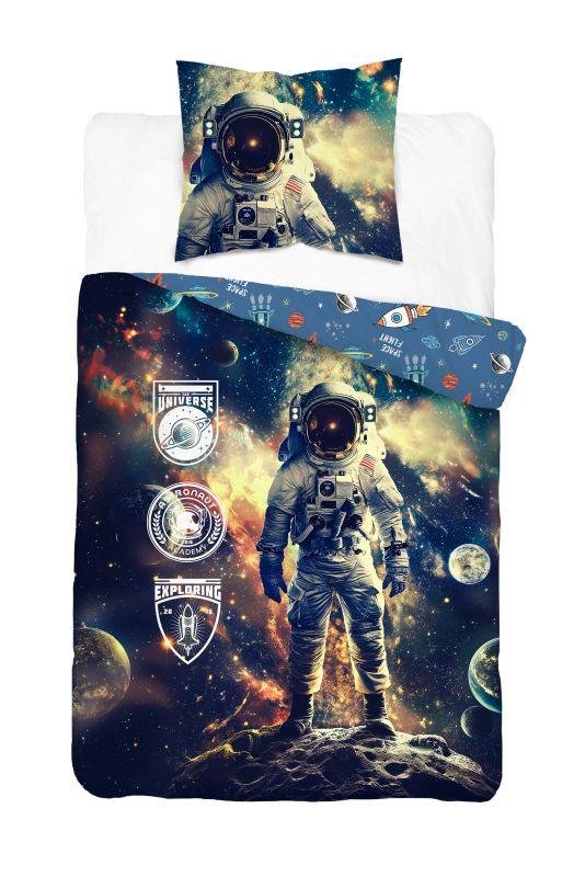 DETEXPOL Povlečení Kosmonaut Bavlna, 140/200, 70/80 cm - Povlečení fototisk