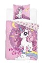 DETEXPOL Povlečení Jednorožec hvězdičky Bavlna, 140/200, 70/80 cm