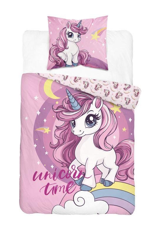 DETEXPOL Povlečení Jednorožec hvězdičky Bavlna, 140/200, 70/80 cm - Dětské povlečení nelicenční