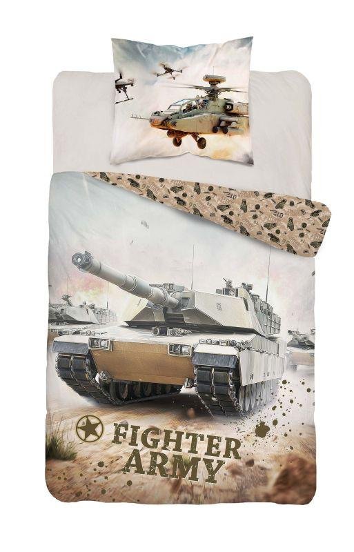 DETEXPOL Povlečení Army Tank Bavlna, 140/200, 70/80 cm - Povlečení fototisk