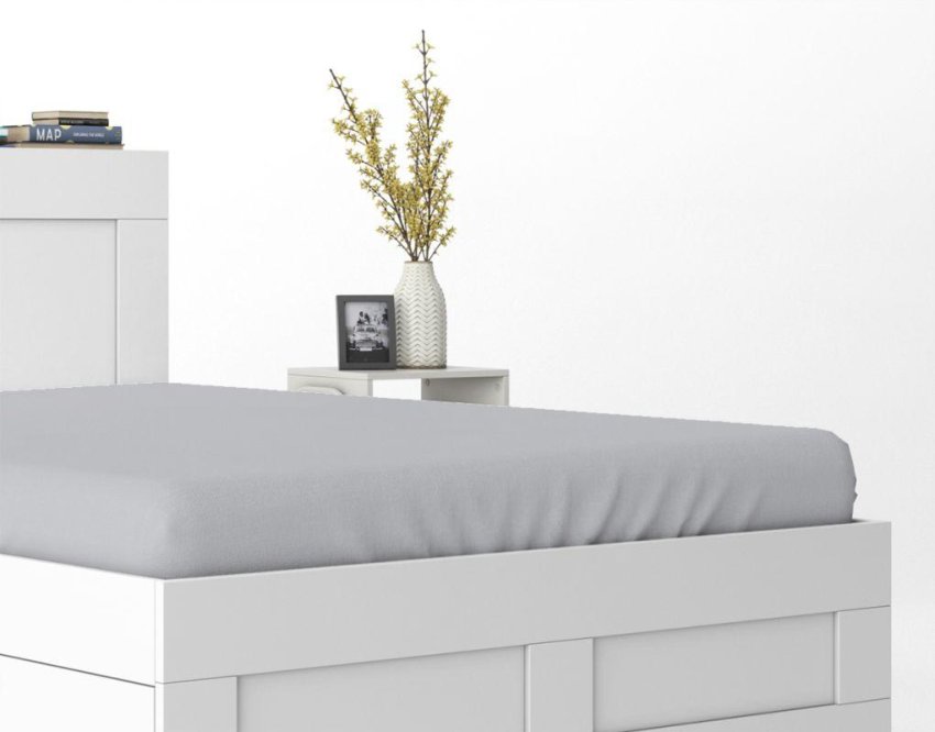 DETEXPOL Prostěradlo Mikrosatén světle šedá Polyester, 180/200 cm - Prostěradla