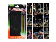 Vyškrabávací obrázky Scratch art Světové stavby 12 listů