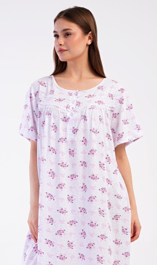 Dámská noční košile s krátkým rukávem Vanda - Nadměrné dámské noční košile