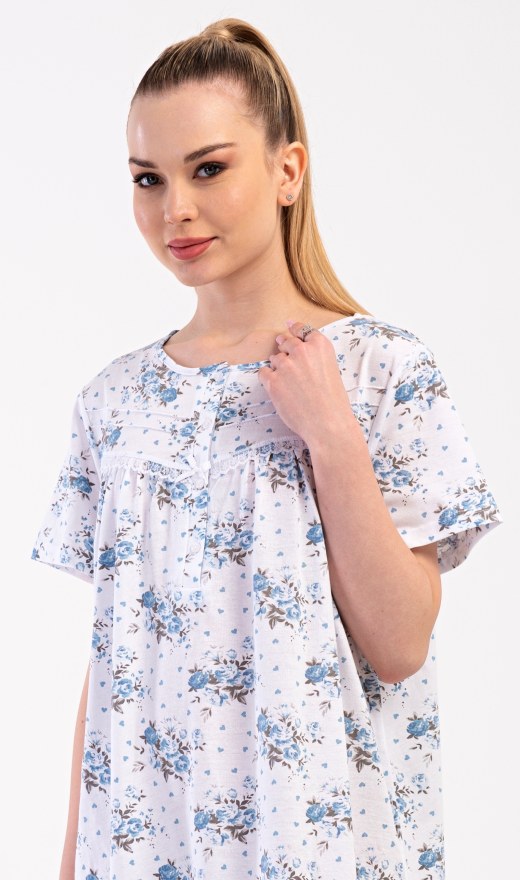 Ženy - Dámské noční košile - Dámské noční košile s krátkým rukávem - Dámská noční košile s krátkým rukávem Amanda Dámská noční košile s krátkým rukávem Amanda - Dámské noční košile s krátkým rukávem