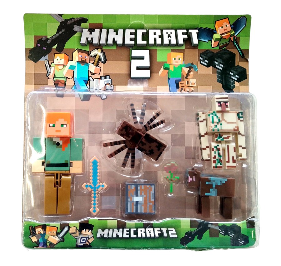 Hračky - Figurky a postavičky - Kolekce figurek Minecraft Alex a Golem sada 7 ks Kolekce figurek Minecraft Alex a Golem sada 7 ks - Figurky a postavičky
