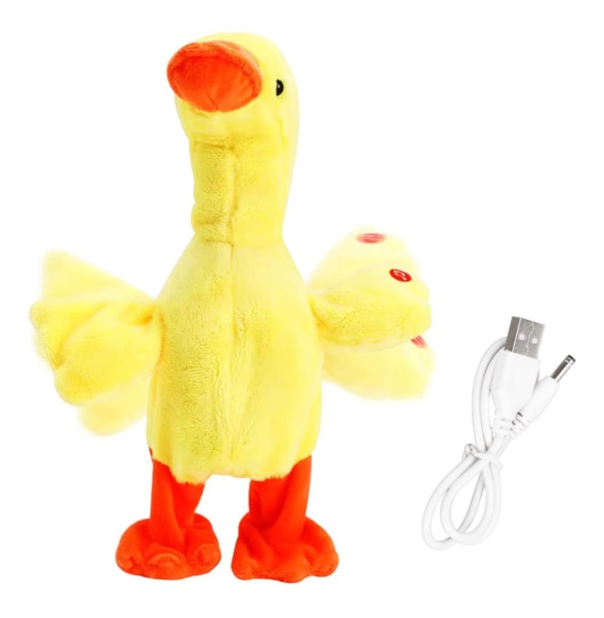 Interaktivní plyšová hračka Kačka zpívající chodící USB 35cm - Interaktivní hračky
