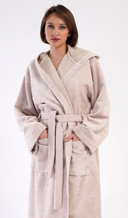 Dámský župan dlouhý s kapucí Pláž - Dámské dlouhé župany