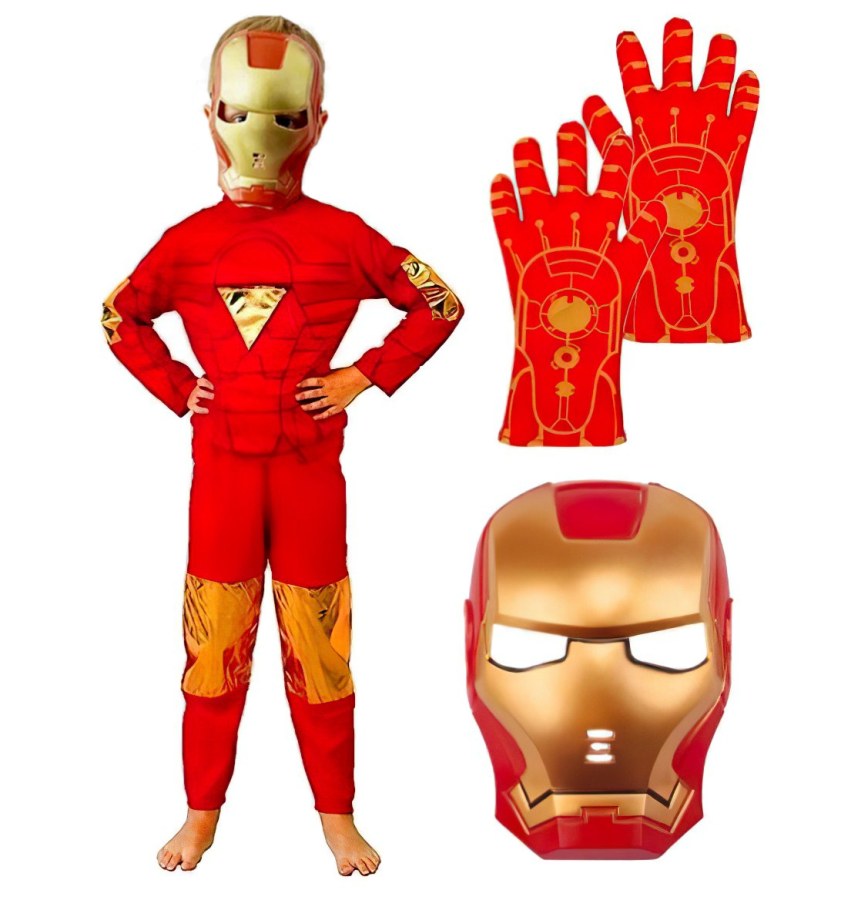 Dětský kostým Iron man s maskou a rukavicemi 122-134 L - Dětské kostýmy