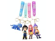 Dětské klíčenky Demon Hunters K-Pop s poutkem a karabinou 4ks Školní potřeby - Přívěšky a klíčenky