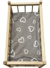 SDS Matrace do postýlky pro panenky Srdíčka šedá Bavlna, výplň: Polyester, 50/28 cm