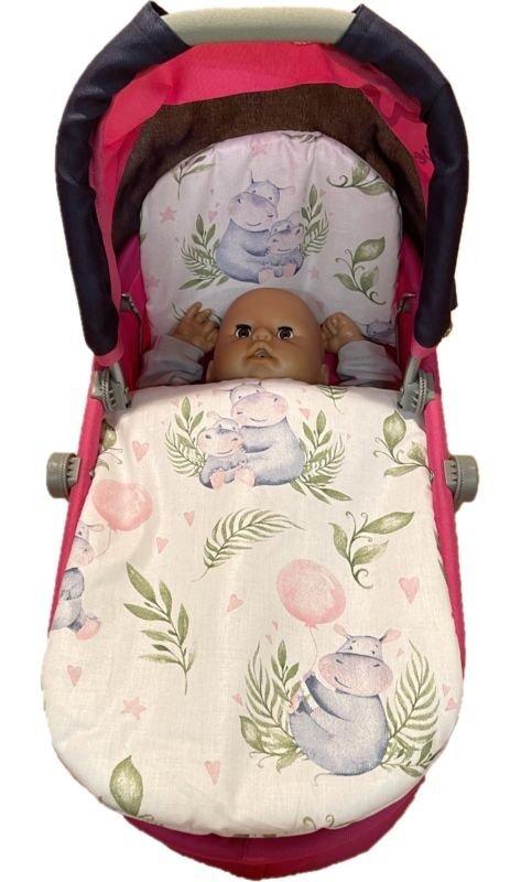 SDS Peřinky do kočárku pro panenky Hrošíci baby Bavlna, výplň: Polyester, 1x 27x40 cm / 25x20 cm - peřinky do KOČÁRKU