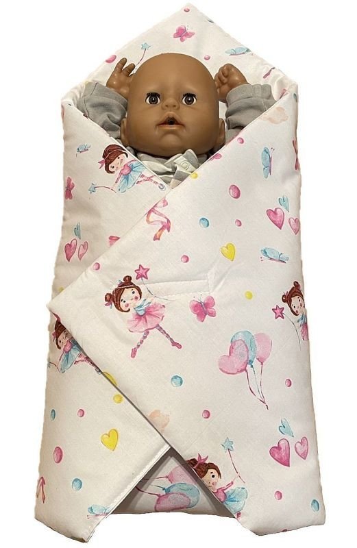 SDS Rychlozavinovačka pro panenky Baletky na bílém Bavlna, výplň: Polyester, 1x 60x60 cm - rychlozavinovačky