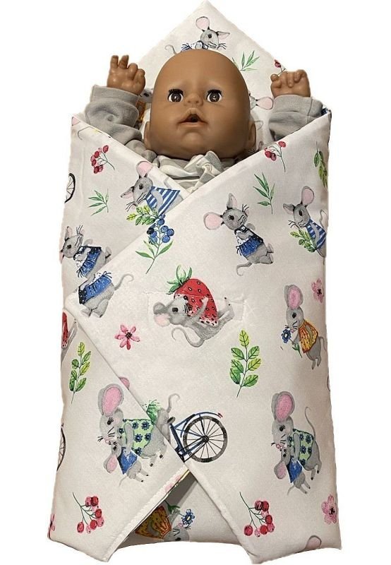 SDS Rychlozavinovačka pro panenky Veselé myšky Bavlna, výplň: Polyester, 1x 60x60 cm - rychlozavinovačky