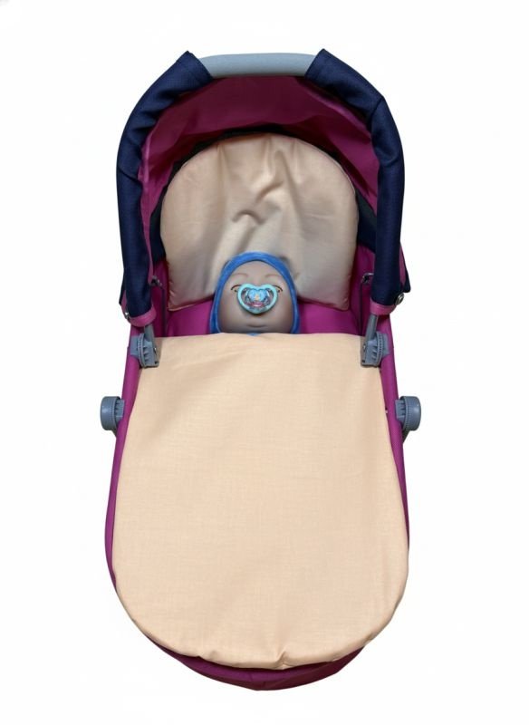 SDS Peřinky do kočárku pro panenky Meruňková Bavlna, výplň: Polyester, 1x 27x40 cm / 25x20 cm - peřinky do KOČÁRKU