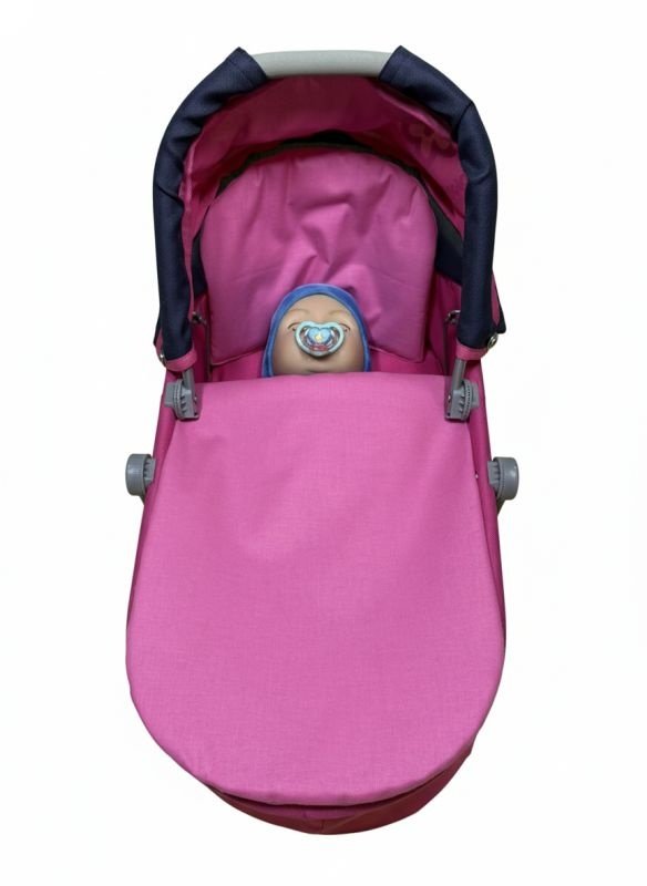 SDS Peřinky do kočárku pro panenky Růžová Bavlna, výplň: Polyester, 1x 27x40 cm / 25x20 cm - peřinky do KOČÁRKU