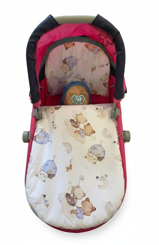 SDS Peřinky do kočárku pro panenky Hra s balónky Bavlna, výplň: Polyester, 1x 27x40 cm / 25x20 cm - peřinky do KOČÁRKU