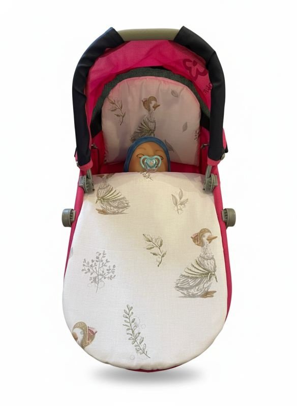SDS Peřinky do kočárku pro panenky Husy Bavlna, výplň: Polyester, 1x 27x40 cm / 25x20 cm - peřinky do KOČÁRKU