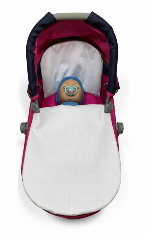 SDS Peřinky do kočárku pro panenky Bílá Bavlna, výplň: Polyester, 1x 27x40 cm / 25x20 cm - peřinky do KOČÁRKU