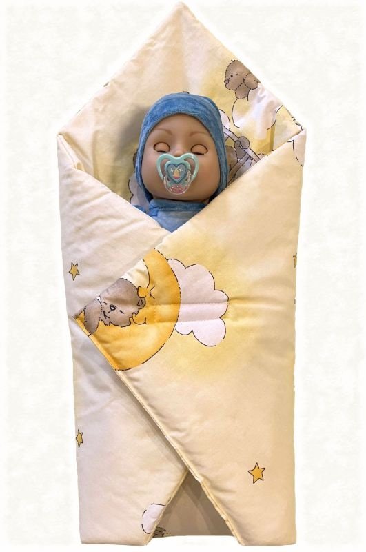 SDS Rychlozavinovačka pro panenky Medvídci na žebříku krémová Bavlna, výplň: Polyester, 1x 60x60 cm - rychlozavinovačky